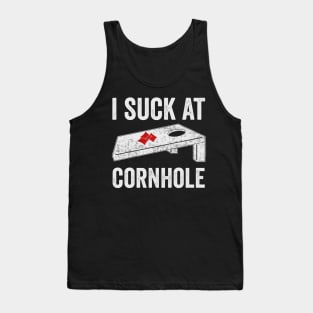 I Suck At Cornhole Funny Corn Hole Player Tank Top